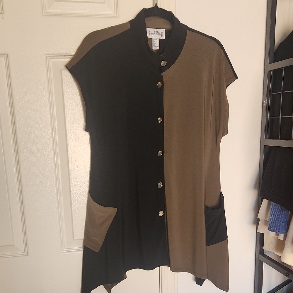 Joseph Ribkoff Colorblock Button Down Blouse US8